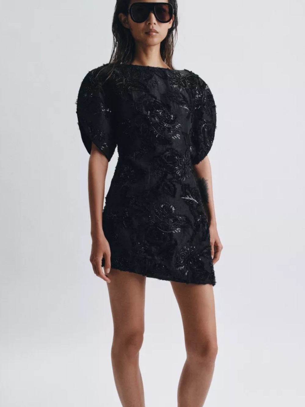 Zara ZW Collection sequin asymmetrical mini dress party cocktail formal L NWT